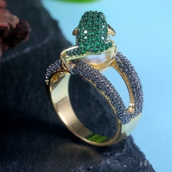 Gold frog style ring plated 18K‎ gold frog ring - Picture 5 of 8